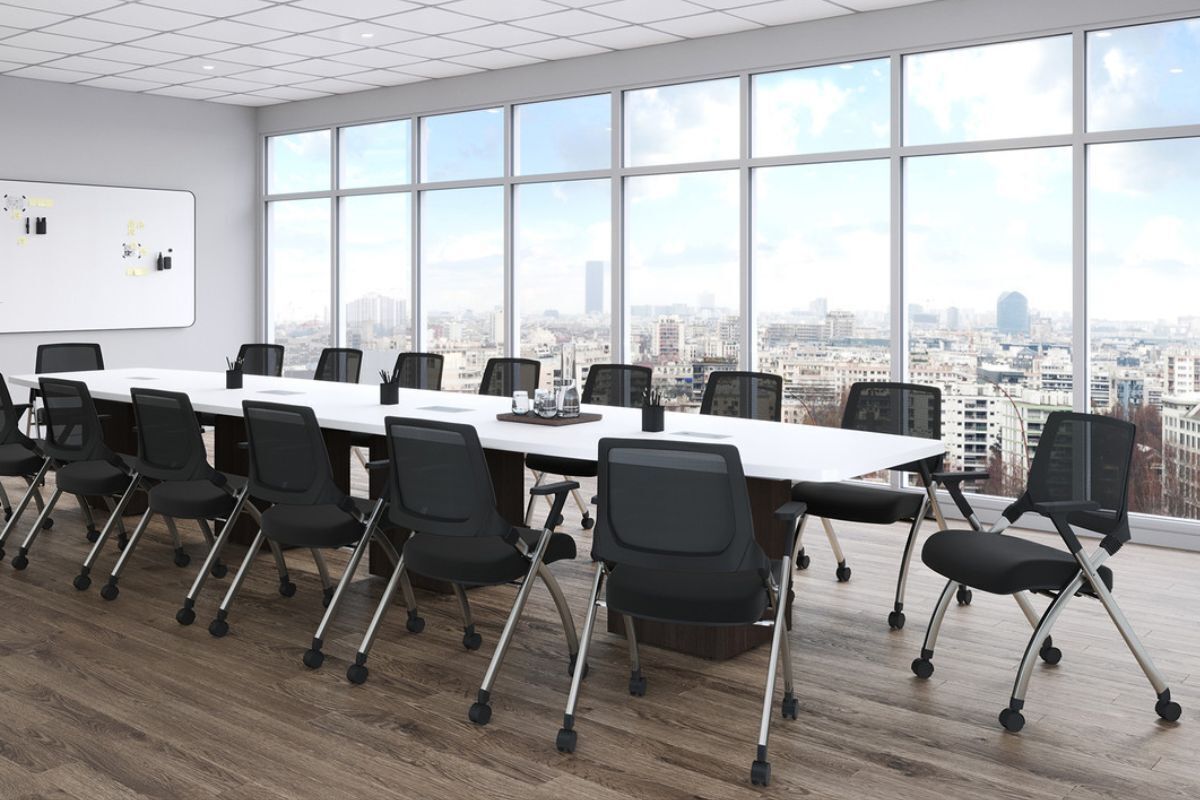 Executive office conference room table with chairs