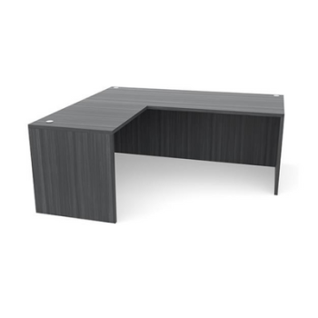 Gray L-shaped desk