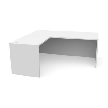 White L-shaped desk