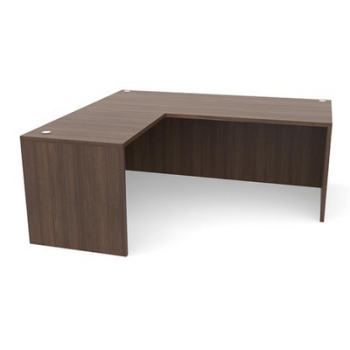 Brown L-shaped desk