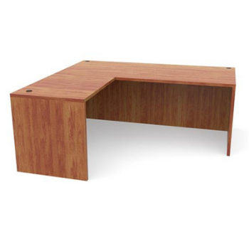 Orangish brown L-shaped desk