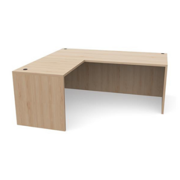 Tan L-shaped desk