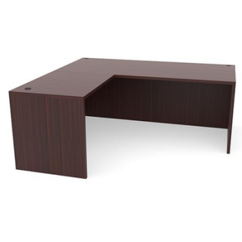 Brown L-shaped desk